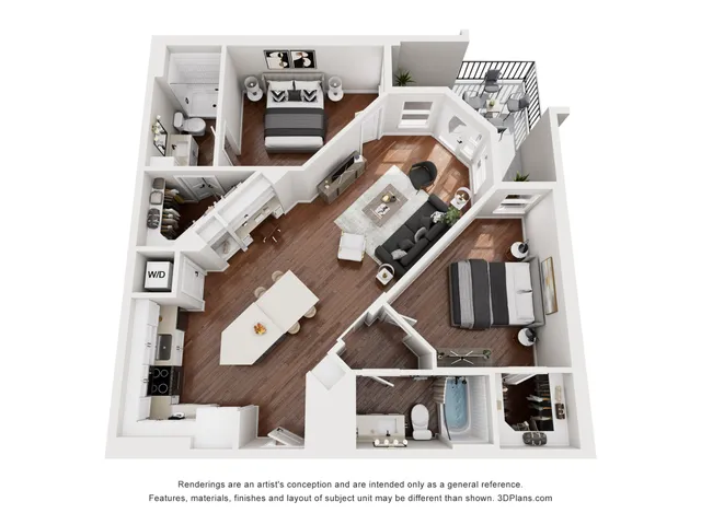 2 Bedroom | 2 Bath | 1166 SF