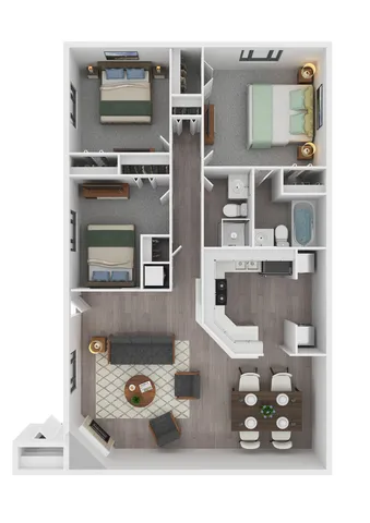 3 Bedroom Floorplan 3D