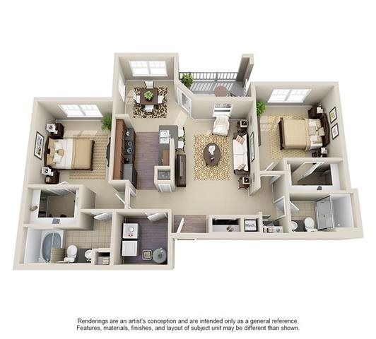 Greenwood | 2 Bedroom | 2 Bath | 1150 SF