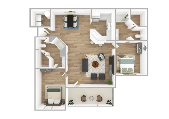 Pine Floor Plan Image 3D
