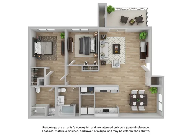 2 Bedroom | 2 Bath | 1195 SF