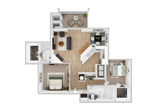 Two Bedroom - 1 Floor Plan