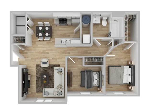 2 Bedroom | 2BD, 1BA | 885SF