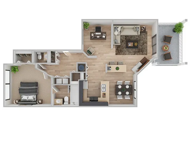 Osceola | 1 Bedroom | 1.5 Bath | 900 SF