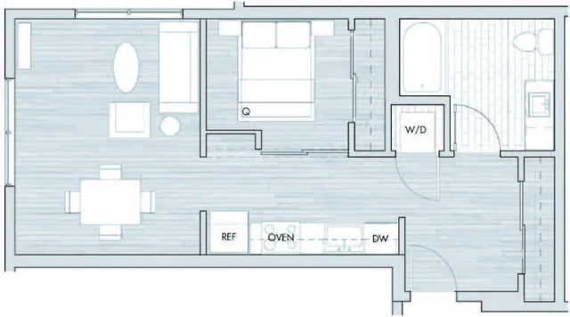 B10 Open 1 Bedroom