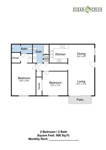 two bedroom floorplan