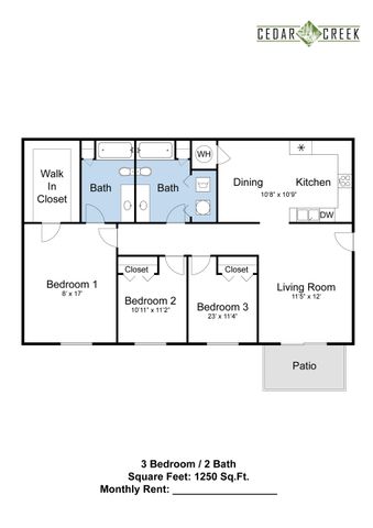 Three Bedroom Floorplan