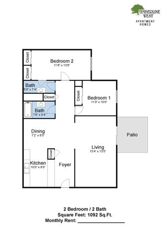 two bedroom floorplan
