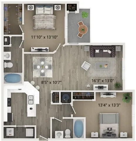 Two Bedroom Floor Plan