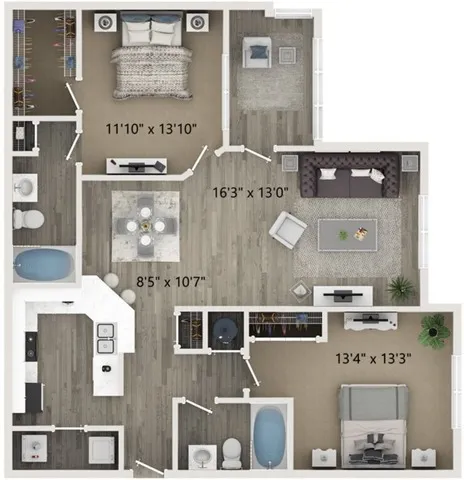 Two Bedroom Floor Plan