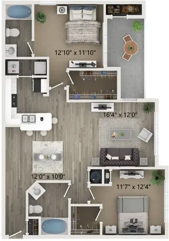 Two Bedroom Floor Plan