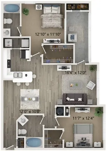 Two Bedroom Floor Plan
