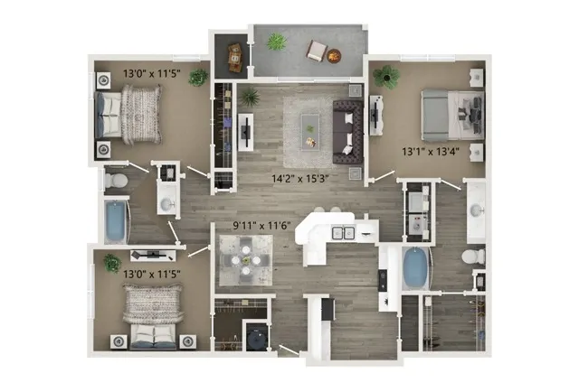 C1 3 Bedroom 2 Bath