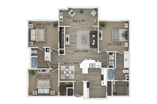 C2 3 Bedroom 2 Bath