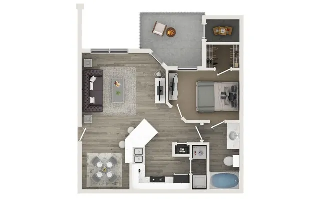 One Bedroom One Bath Floor Plan
