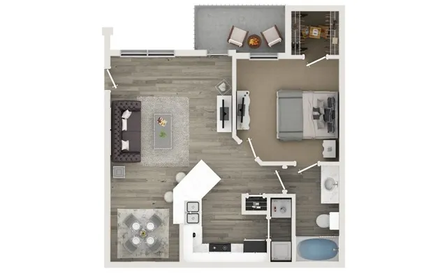 One Bedroom One Bath Floor Plan