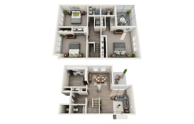 Three Bedroom Two Bath Floor Plan