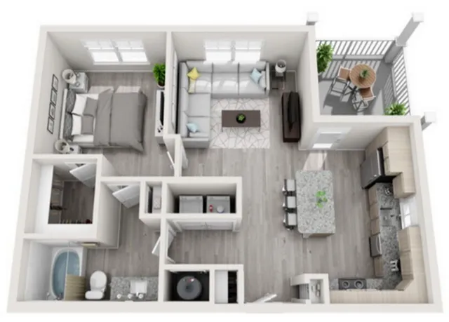 One Bedroom Floor Plan