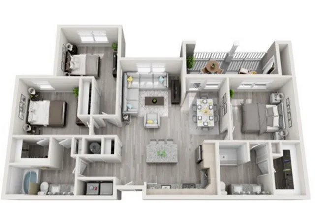 Three Bedroom Floor Plan