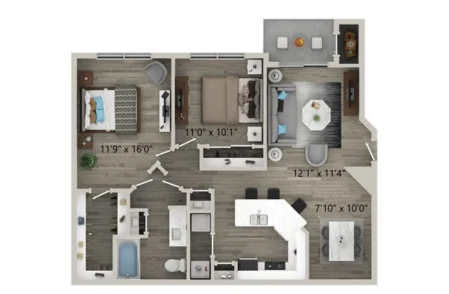 Two Bedroom One Bath
