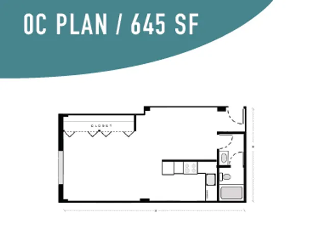 645 Sf floor plan
