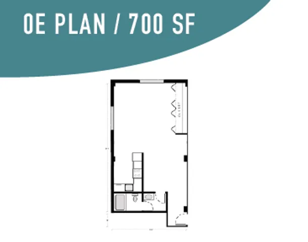 Studio 700 SF floor plan