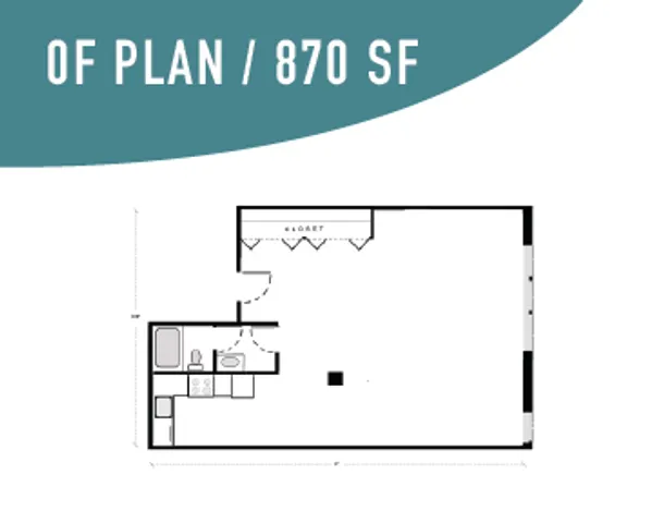 studio 870 sf floor plan