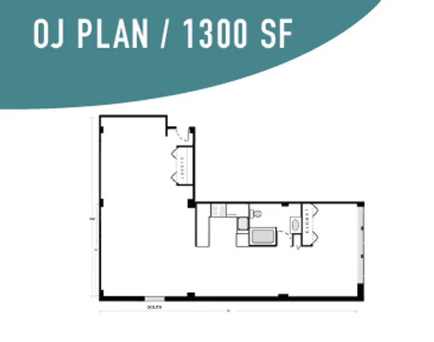 1300 SF studio