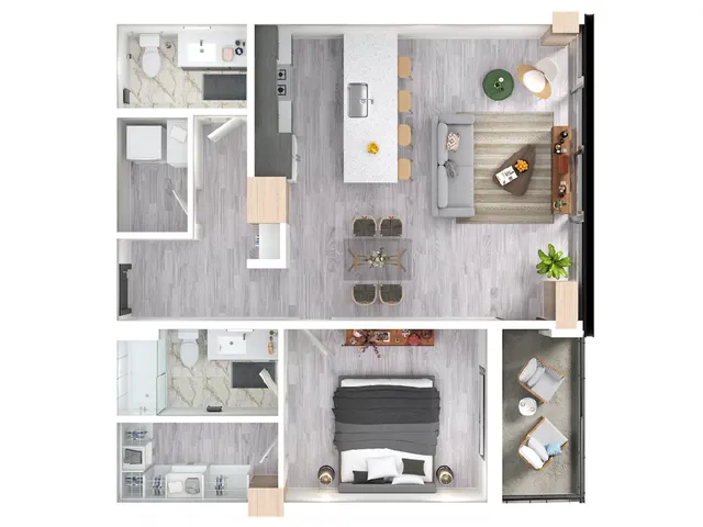 Ascent Maple Floor Plan 3D