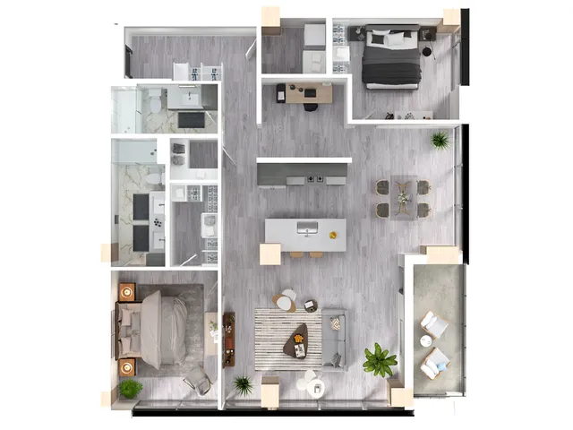 Hickory floor plan 3D