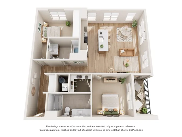 2 Bed 2 Bath | 1288 sq ft