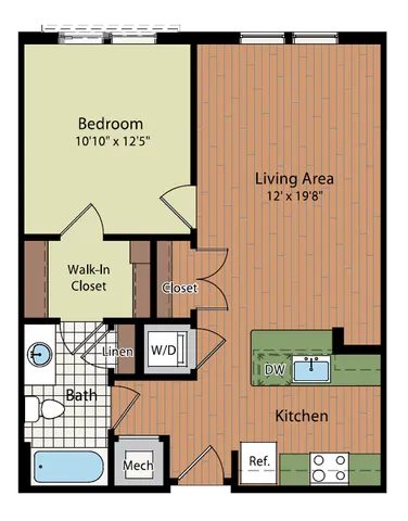 Image of the A Floor Plan | Residences at Government Center | Fairfax Apartments