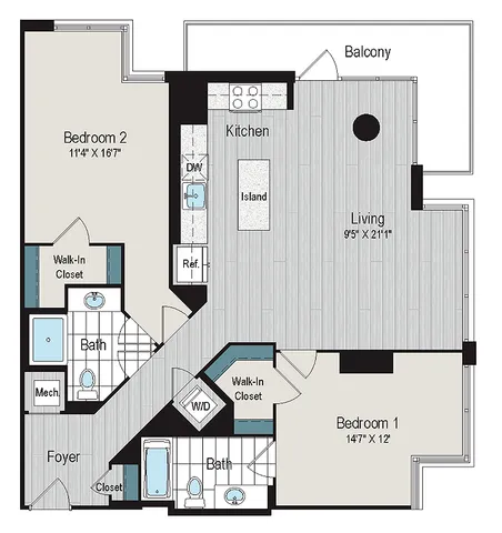 2B1c Floorplan
