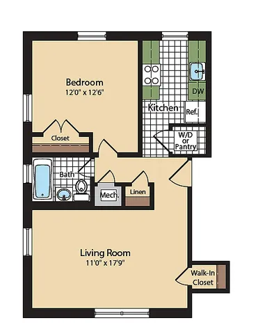 One Bedroom Floor Plan