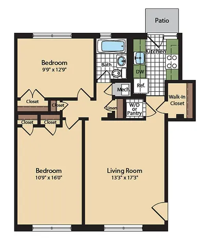 Two Bedroom Floor Plan