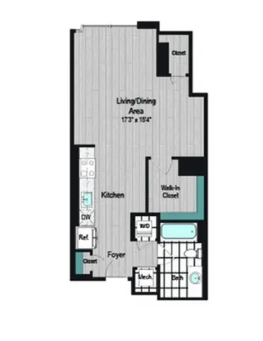 Image of M2 S-4 Floor Plan | Meridian on First | Navy Yard Apartments | Washington DC Apartments