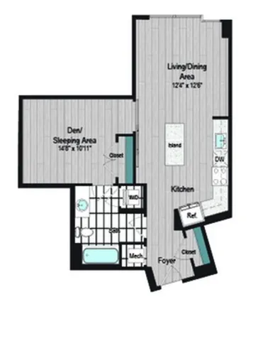 Image of M2 SD-1b Floor Plan | Meridian on First | Navy Yard Apartments | Washington DC Apartments