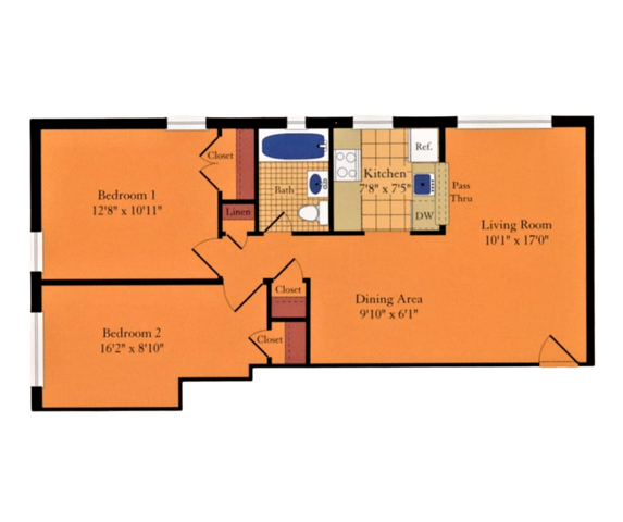Image of 767 Square Foot Two Bedroom | Quebec Apartments | Arlington VA Apartments | Affordable Arlington VA Apartments