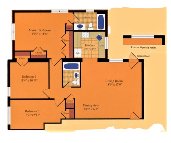 Image of 1179 Square Foot Three Bedroom | Quebec Apartments | Arlington VA Apartments | Affordable Arlington VA Apartments