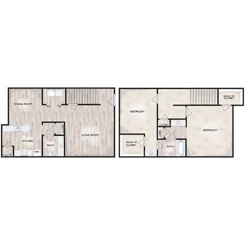 B7TH - 2x1.5 - 1,068 sqft (2x1.5B-R)