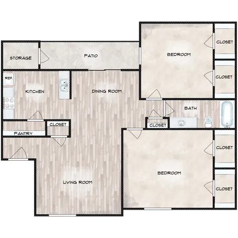 B2 - 2x1 - 903 sqft (2x1B-R)