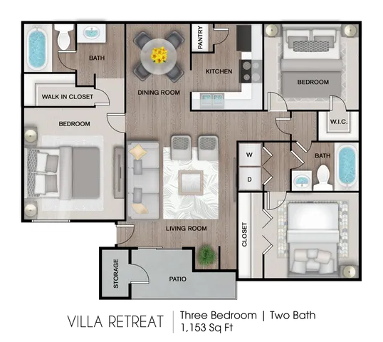 C1 - 3x2 - 1,153 sqft (3x2 Reno)