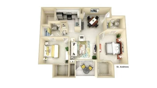 B2 | 2 bed 2 bath | from 1128 square feet