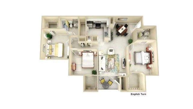 C1 | 3 bed 2 bath | from 1328 square feet