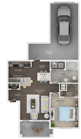 A2 | 1 bed 1 bath from 691 square feet | Sapphire Bay Apartments | Apartments In Baytown
