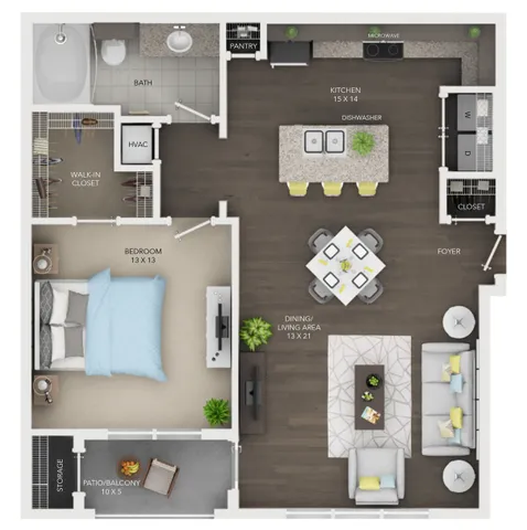 A5 | 1 bed 1 bath from 856 square feet | Sapphire Bay Apartments | Apartments In Baytown