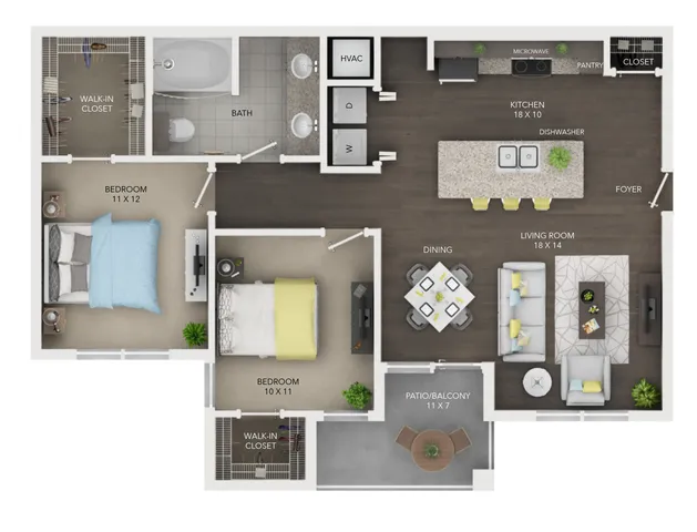 B1 | 2 bed 1 bath from 903 square feet | Sapphire Bay Apartments | Apartments In Baytown