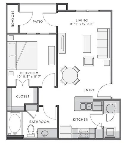 Augustine | 1 bed 1 bath | from 651 square feet