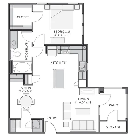 Acadiana | 1 bed 1 bath | from 807 square feet