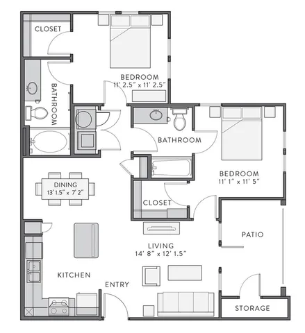 Belle | 2 bed 2 bath | from 985 square feet